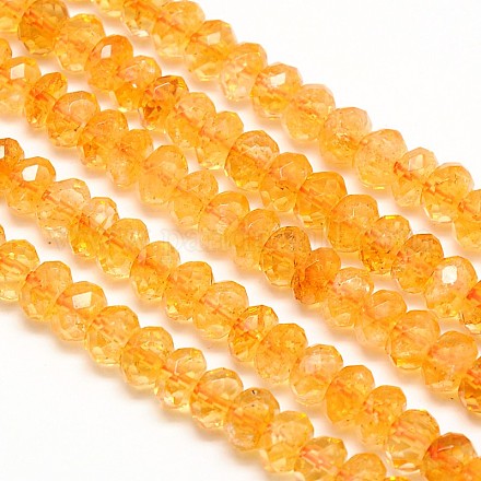 Brins de perles rondelle citrine naturelle G-N0082-F8x5mm-07A-1