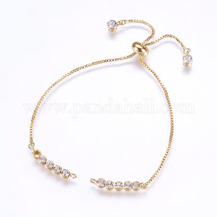 Long-Lasting Plated Brass Slider Bracelets Making KK-F711-06G-1