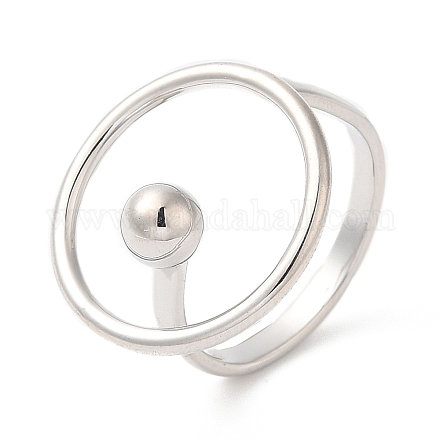 Anillo de latón anillo de puño abierto para mujer RJEW-G288-09P-1