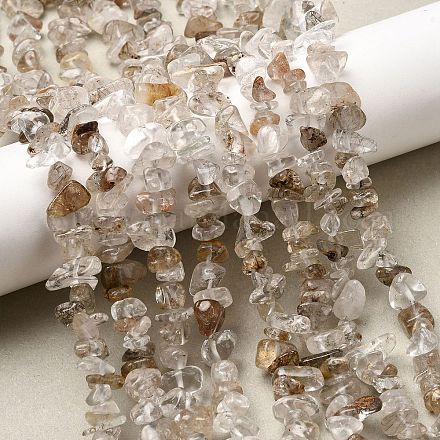 Натуральные разноцветные нити рутилированных кварцевых бусин LS-G-H315-A08-01-1