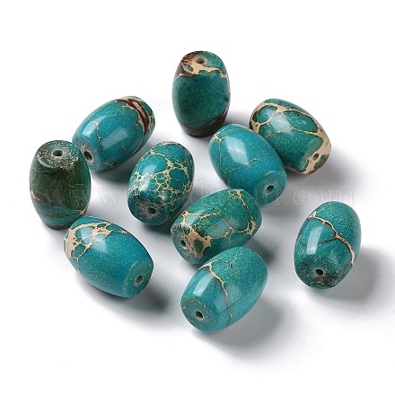 Perles de jaspe impériales naturelles G-C034-15B-01-1
