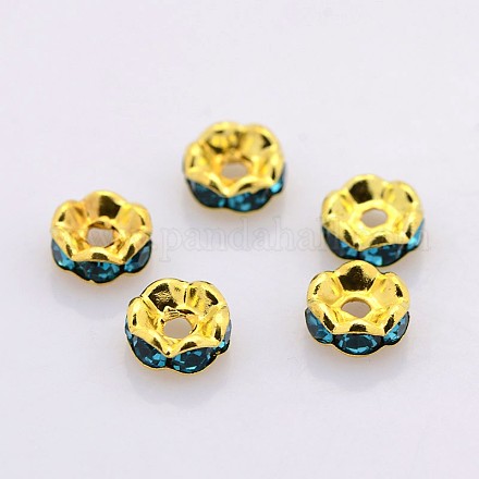 Brass Rhinestone Spacer Beads RB-A014-L5mm-06G-NF-1