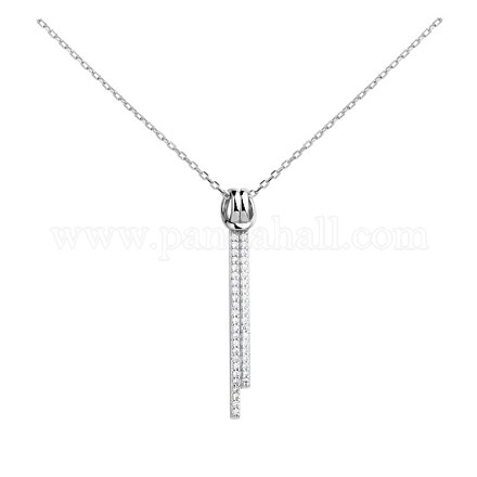 Ожерелье с кулоном из кубического циркония с вертикальной перекладиной для девушек и женщин NJEW-BB44376-B-1