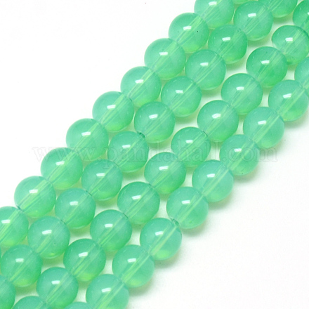 Chapelets de perles en verre peint DGLA-Q023-12mm-DB9-1