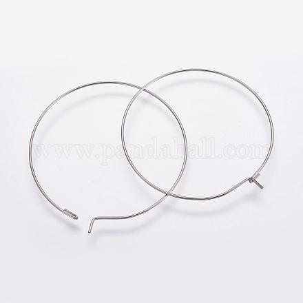 316 Surgical Stainless Steel Hoop Earrings Findings STAS-K146-039-40mm-1
