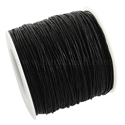 木綿糸ワックスコード  ブラック  1mm  約10.93ヤード（10m）/ロール YC-R003-1.0mm-10m-332-1