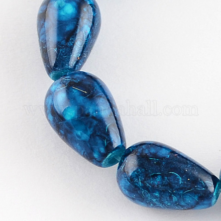 Spray Painted Glass Beads Strands DGLA-R042-26-1