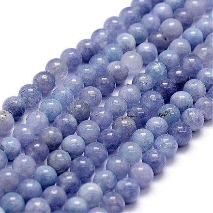 Fili di perle di aquamarine imitazione bianco giada naturale G-F364-15-6mm-1