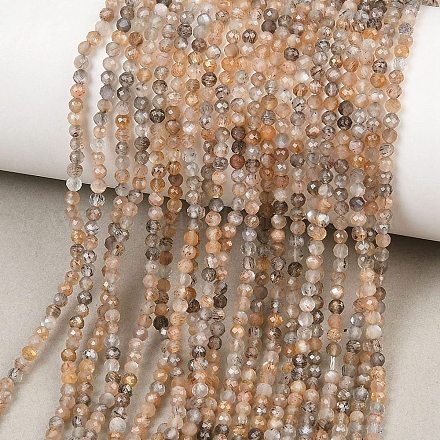 Натуральный черный лунный камень бисер пряди G-B175-D03-2mm-1