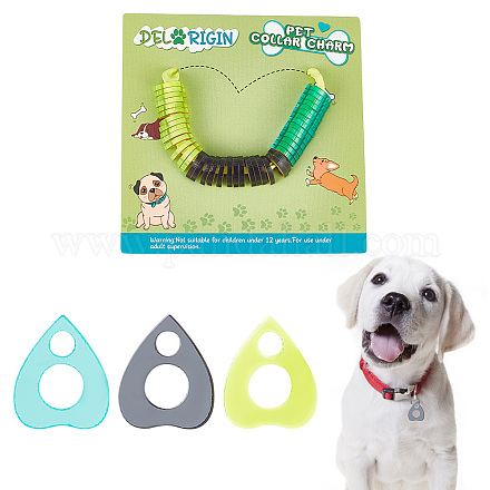 42Pcs 3 Colors Transparent Blank Acrylic Pet Dog ID Tag PALLOY-AB00046-1