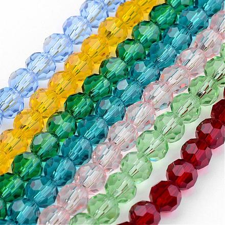 Chapelets de perles en verre transparent GLAA-G013-6mm-M-1
