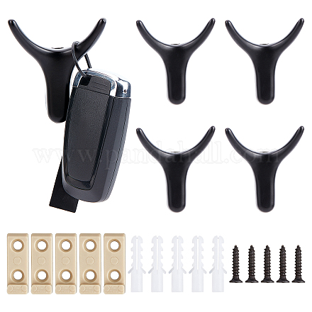 BENECREAT 5 Sets Ox Horn Wall Mounted Hook AJEW-WH0258-146-1