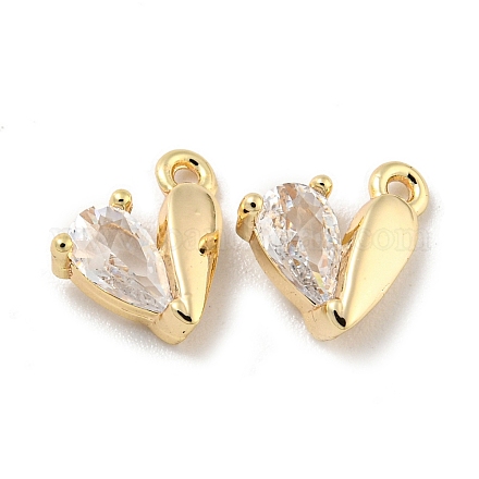 Латунь стекло кулоны KK-L211-014G-02-1