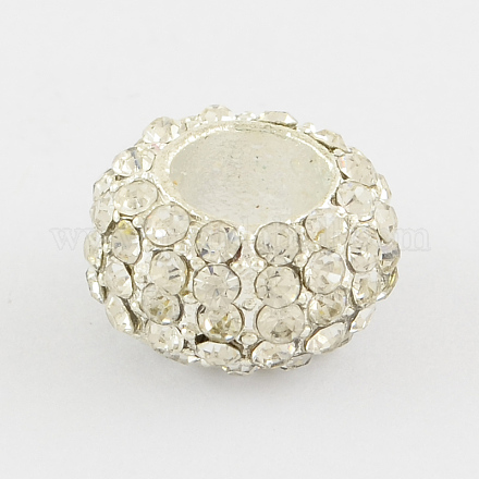 Silver Color Plated Alloy Rhinestone Beads ALRI-R050-20-1