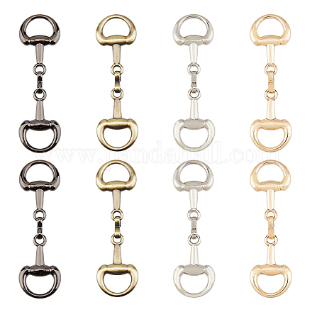 SUPERFINDINGS 8Pcs 4 Colors Alloy D Ring Snaffle Bit Buckles FIND-FH0008-51-1