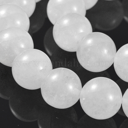 Natürliche weiße Jade Perlenstränge G-J276-50-8mm-1