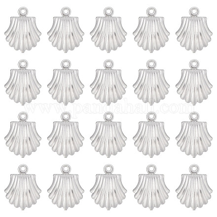 SUNNYCLUE 1 Box 100Pcs Silver Shell Charms 316 Stainless Steel Sea Charms Seashell Charm Ocean Beach Summer Hawaii Animals Charm for Jewelry Making Charms DIY Necklace Earrings Bracelet Craft Adult STAS-SC0004-46-1