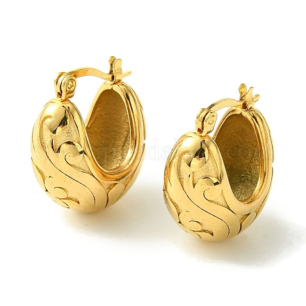 Массивные овальные серьги-кольца из нержавеющей стали 304 с вакуумным покрытием PVD для женщин EJEW-L284-02G-1