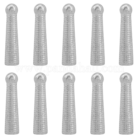 Superfindings 10 pièce d'emembouts de cravate conesbolo argentés platine lisses de 25.5 mm FIND-FH0006-77-1