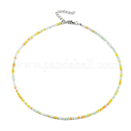 Collier de perles de verre bling pour femme NJEW-PH01492-06-1