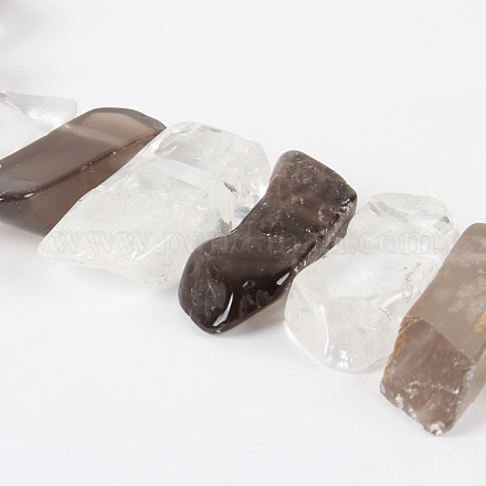 Cristal de pierres précieuses naturelles et pépites de quartz fumé brins de perles G-E220-02-1