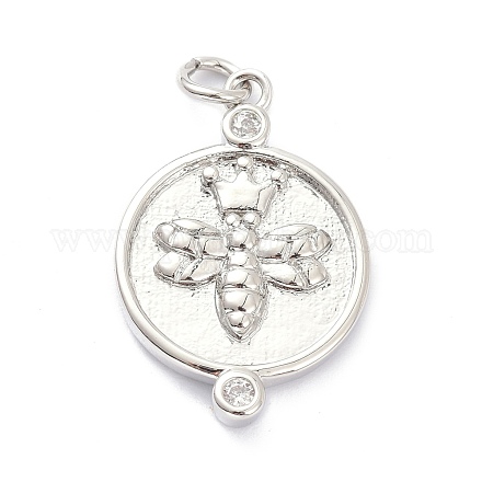 Латунные микропаве прозрачные подвески с фианитом ZIRC-L091-082P-1