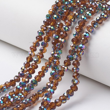 Chapelets de perles en verre transparent électrolytique EGLA-A034-T6mm-Q03-1