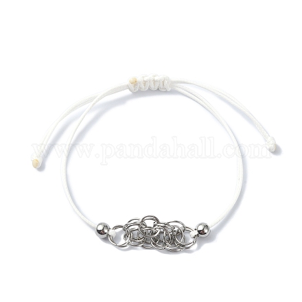 304 bracelet pochette macramé en acier inoxydable confection pour support pierre AJEW-JB01193-03-1