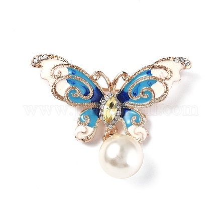 Farfalla con perno in plastica smaltata imitazione perla JEWB-I020-01KCG-1