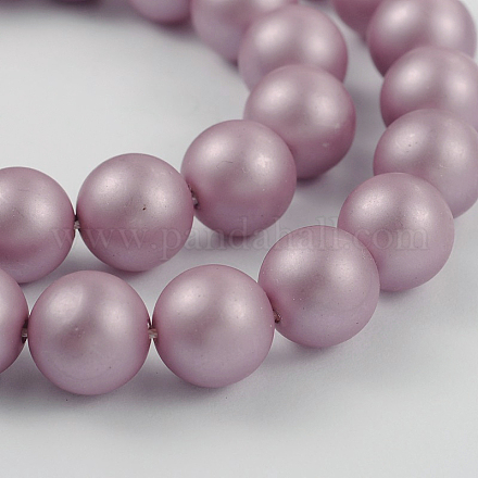 Redondo shell hebras de abalorios de perlas BSHE-J011-6mm-A04-1