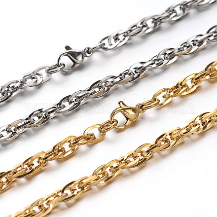 304 Stainless Steel Rope Chain Necklaces NJEW-O058-17-1