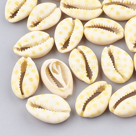 Perlas de concha de cowrie impresas SHEL-S274-02A-1