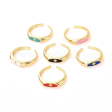 Золотые эмалированные кольца с конским глазом для женщин KK-G404-16-1