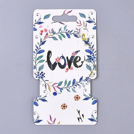 Floral Pattern Paper Jewelry Display Cards CDIS-E009-10B-1