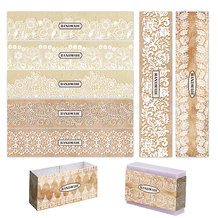 90 Uds. 9 estilos de etiqueta de papel de jabón con patrón de encaje DIY-WH0399-69-023-1