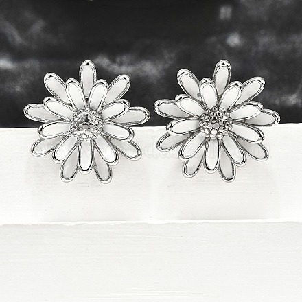 Серьги-гвоздики с цветами из нержавеющей стали 304 для женщин EJEW-R023-02P-1