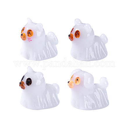 Хэллоуин - светящееся непрозрачное украшение в виде привидения из смолы DJEW-N004-12-1