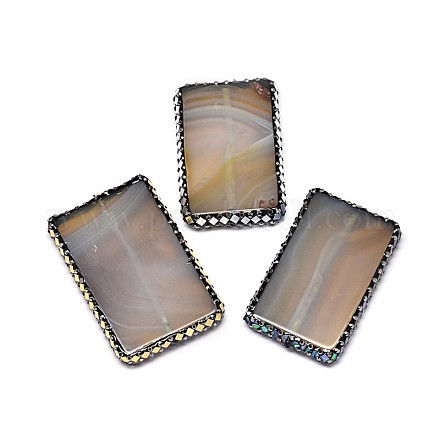Rectangle Natural Agate Beads G-M271-09-1
