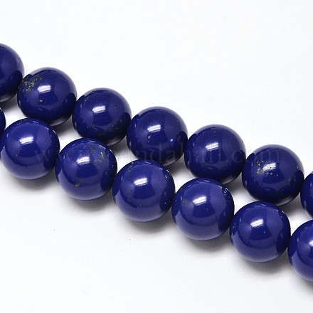 Dyed Lapis Lazuli Round Beads Strands G-N0139-01-12mm-1