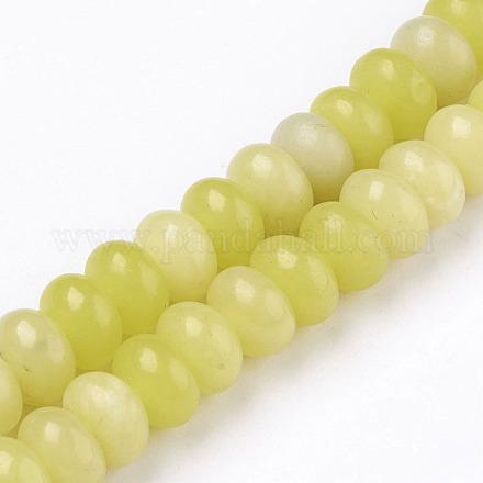 Chapelets de perles en jade citron naturel G-O162-06-4x6mm-1