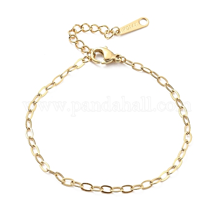 304 Stainless Steel Cable Chain Bracelet for Women BJEW-B064-13G-1