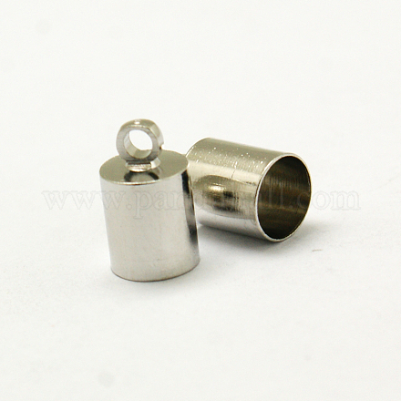 6mm Brass Cord End Caps X-KK-D214-10x6mm-P-1