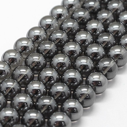 Chapelets de perles de cristal de quartz naturel électrolytique G-K285-07-8mm-01-1