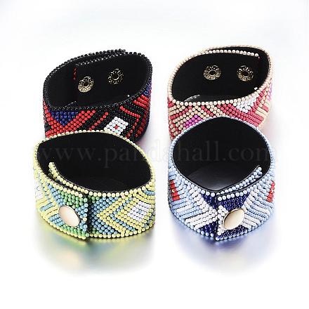 PU Leather Snap Bracelets BJEW-E297-02-1
