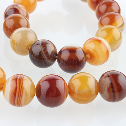 Chapelets de perles rondes en pierre d'agate naturelle G-E234-11-1