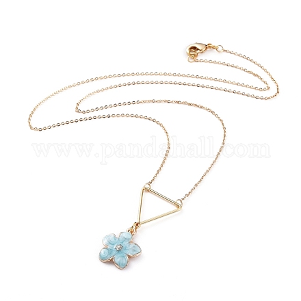 Ожерелья кулона сплава цинка цветка NJEW-JN02675-05-1