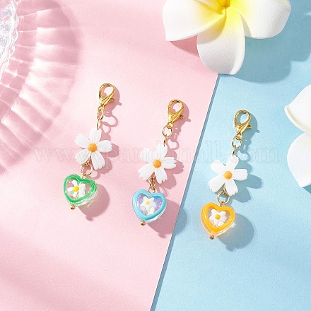 Подвесные украшения из натуральных пресноводных ракушек и стекла HJEW-JM04306-1