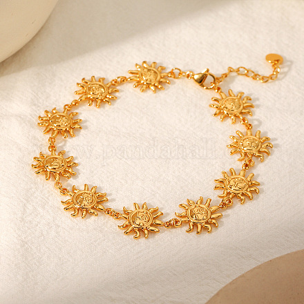 Женские браслеты на ногу из нержавеющей стали 304 Sun Link AJEW-C043-01G-1