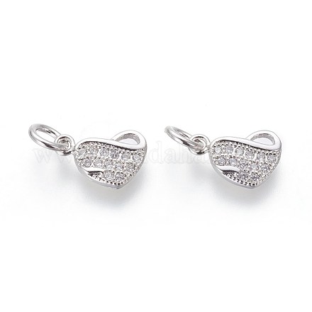 Eco-Friendly Brass Micro Pave Cubic Zirconia Charms ZIRC-J021-16P-RS-1
