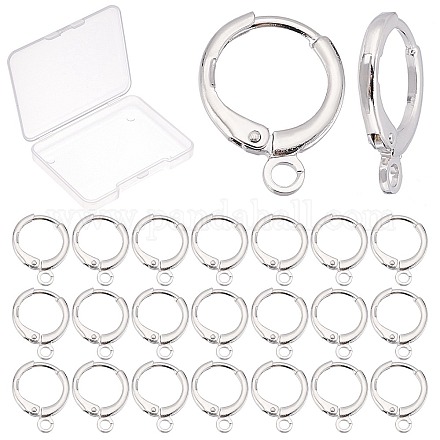 25 пара латунных сережек-колец Huggie Hoop KK-CN0001-84-1